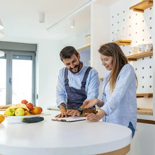 Man and woman in the kitchen