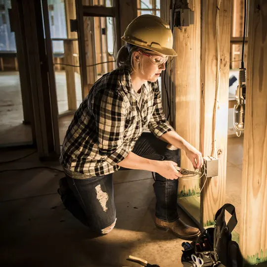 woman in hard hat